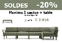 Ensemble Maximo 5 Cactus/timo sunbrella+ table basse (modèle d'expo)