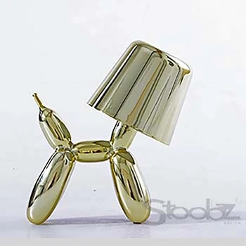 LAMPE DE TABLE CHIEN DORE