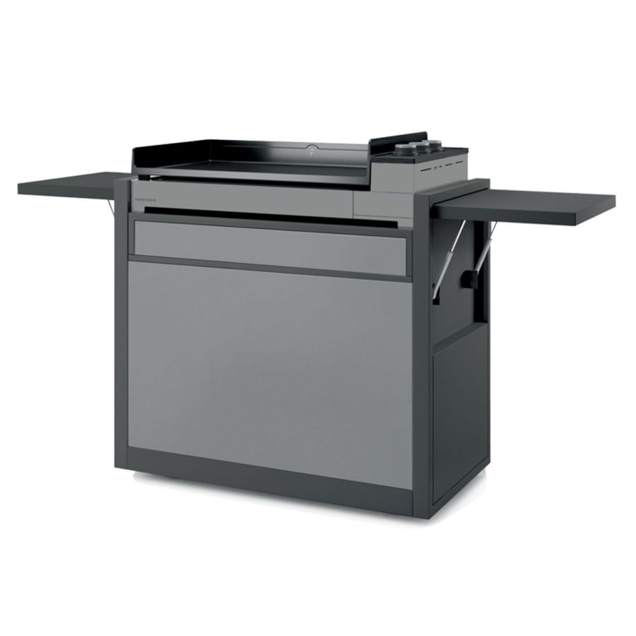 Plancha Premium 75 grise + meuble roulettes