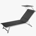 Lit de soleil Soledad gris avec pare soleil 