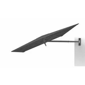 Parasol mural 230x230 cm noir avec housse protection
