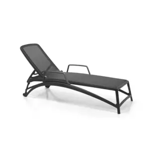Lit de soleil Atlantico anthracite avec accoudoirs