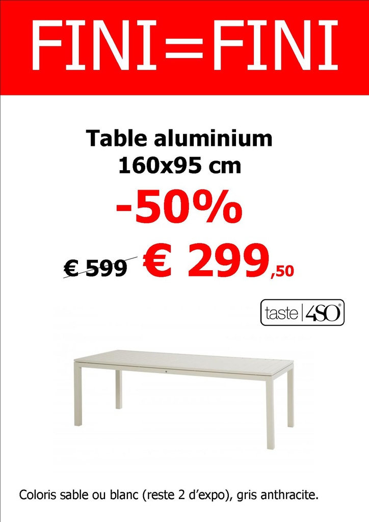 Table crown d'exposition 160x95 cm