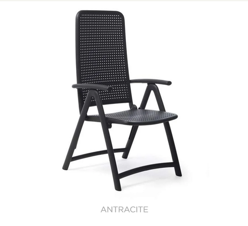 Fauteuil Darsena anthracite pliant 4 positions