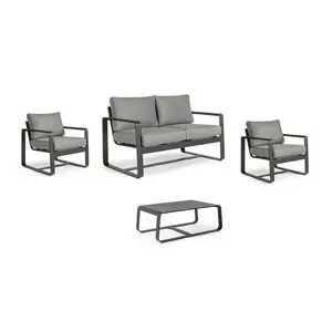 Ensemble Merrigan anthracite 2x1 place, 1x2 places, 1 table basse