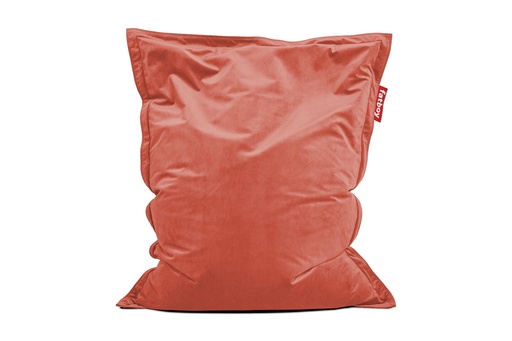 Pouf original slim velvet recycled rhubarb