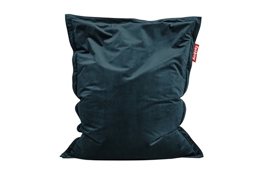 Pouf original slim velvet recycled petrol