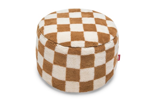 Pouf Point Teddy chess (tissu peluche)