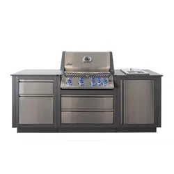Cuisine extérieur de LUXE Oasis 105 avec grill encastré PRO 500 