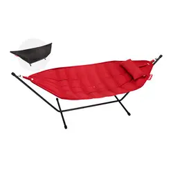 Hamac Superb Deluxe rouge avec coussin et housse de protection    