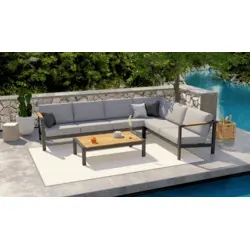 Ensemble GINGER d'angle avec table basse 