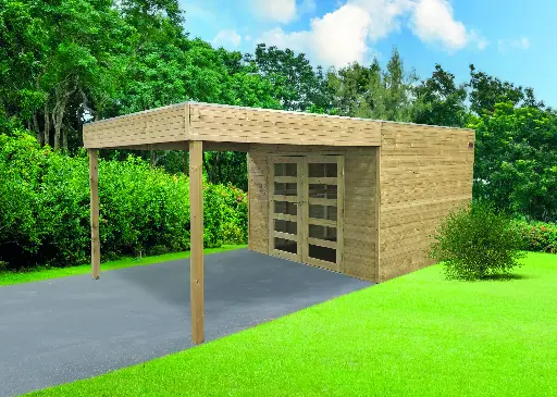 Abri de jardin MATERA traité S8743-1 299x291+287 cm