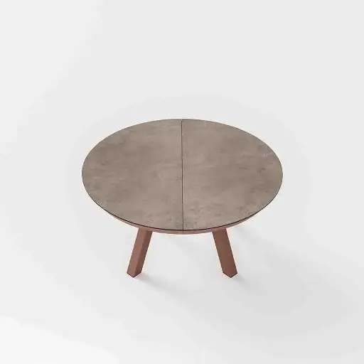 Table ronde extensible Elsa en céramique 125-165x125 cm