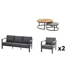 Ensemble Ginger 3 places + 2 fauteuil 1 place + 1 set de 2 tables basses