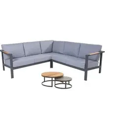 Ensemble Ginger angle avec set de 2 tables basses 