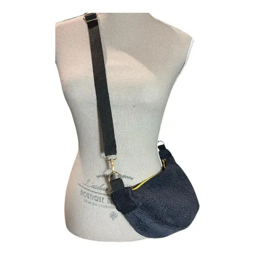 Sac demi lune velours noir