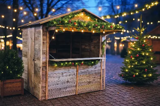Chalet pour marché de Noël S8722-1 traité 200x150 cm 