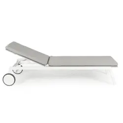 Ensemble de 2 lits de soleil aluminium et textilène avec coussin (sur commande)