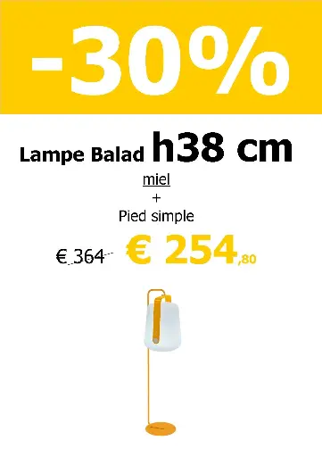 Pied simple + balad H38 cm miel