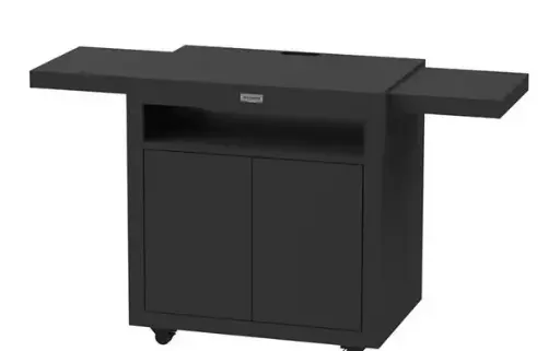 Desserte meuble 80 avec tablettes noires pour planchas de 45 à 75 cm