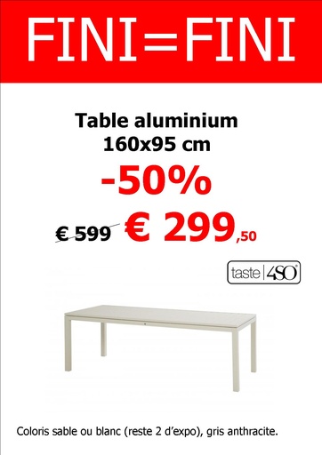 Table crown d'exposition 160x95 cm